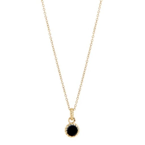 MIA - Ines Pendant Necklace - PVD Gold and Black Enamel - 16-18" - NWT - Picture 1 of 2